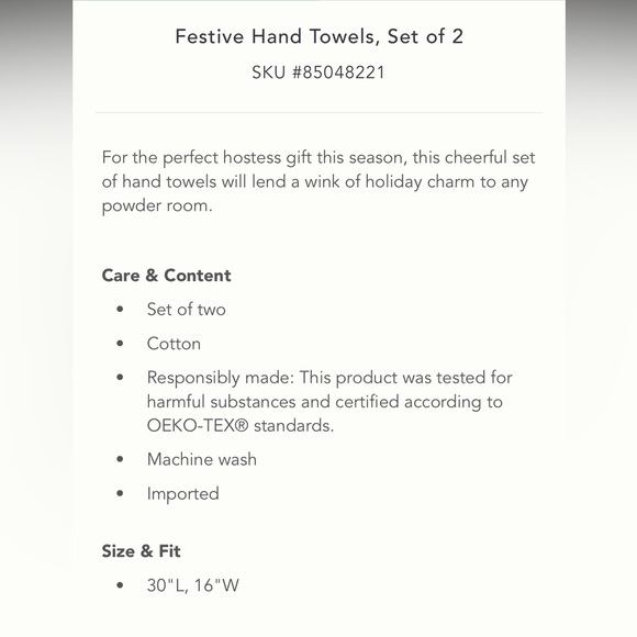 Festive Hand Towels set of 2 - Picture 3 of 7